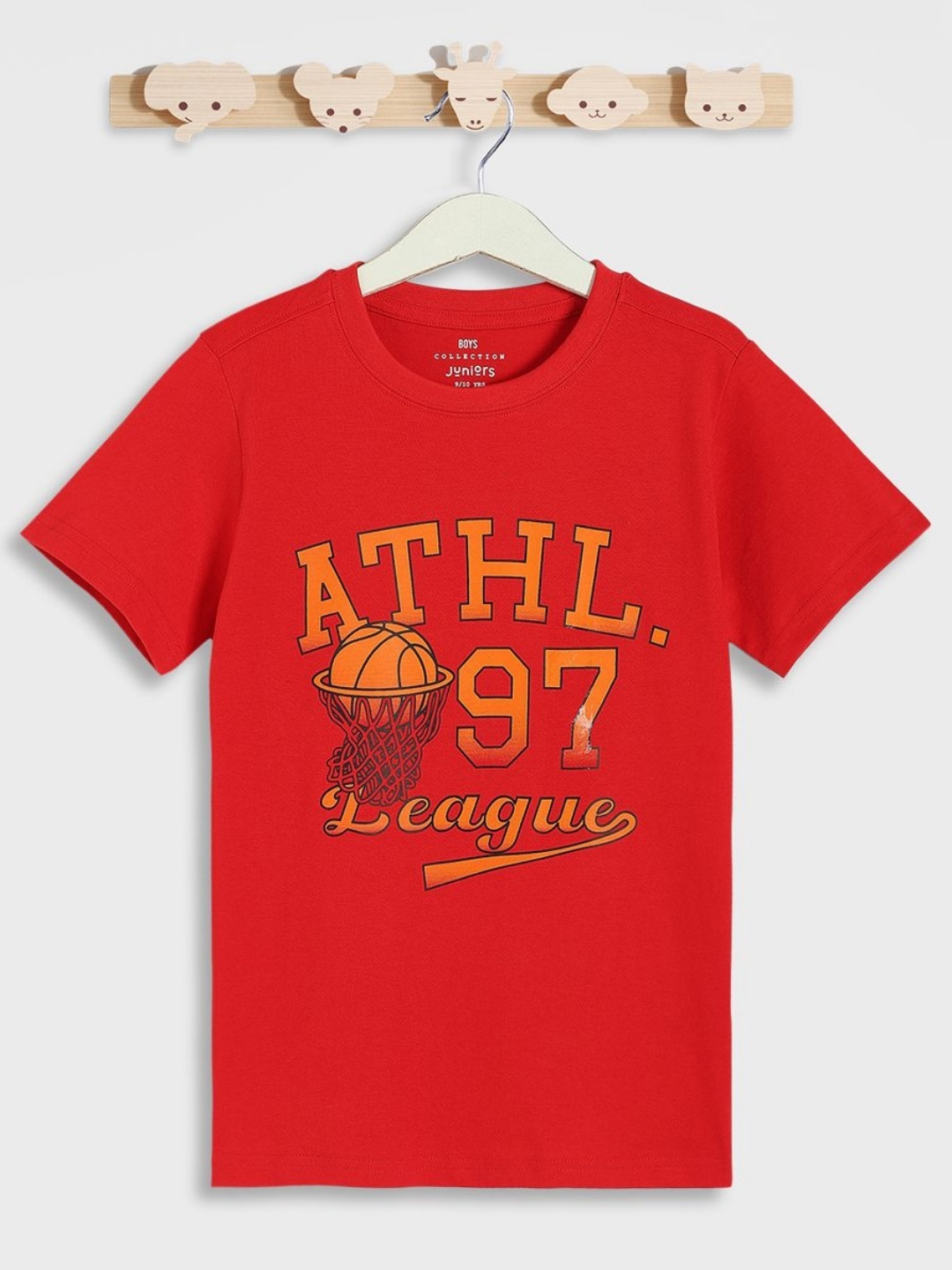 

Juniors by Babyshop Boys Typography Printed Round Neck Cotton T-shirt, Red