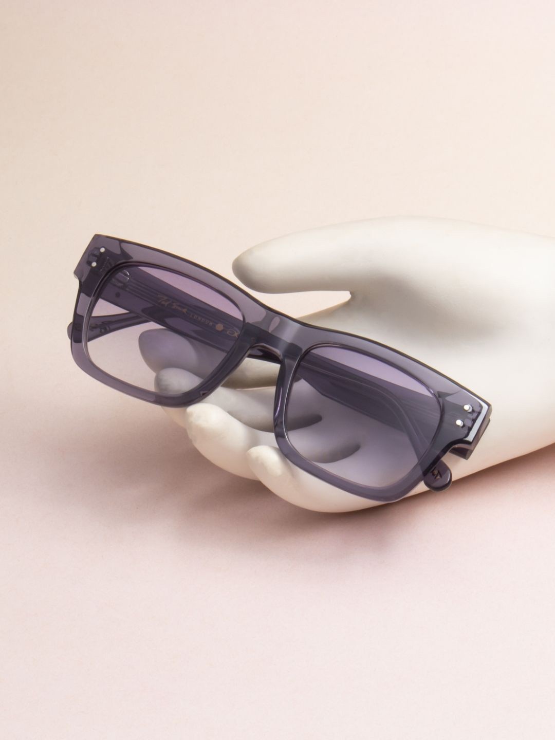 

Ted Smith Unisex Grey Square Premium Acetate Sunglasses with Polarised Lens