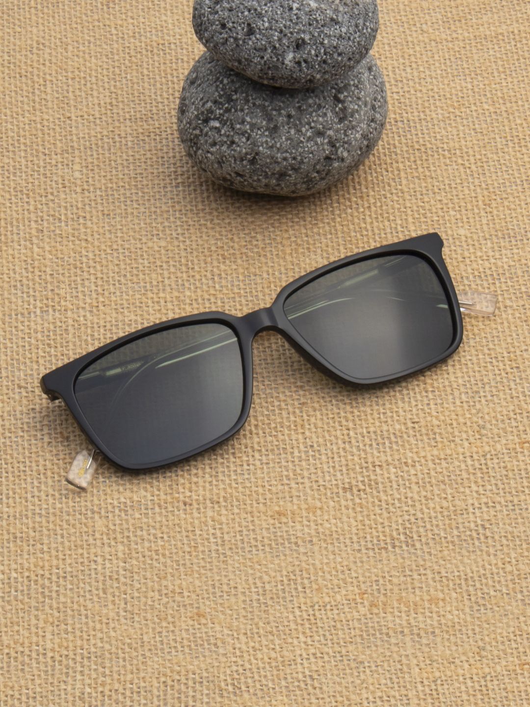 

Ted Smith Unisex Green Square Premium Acetate Sunglasses with Polarised Lens