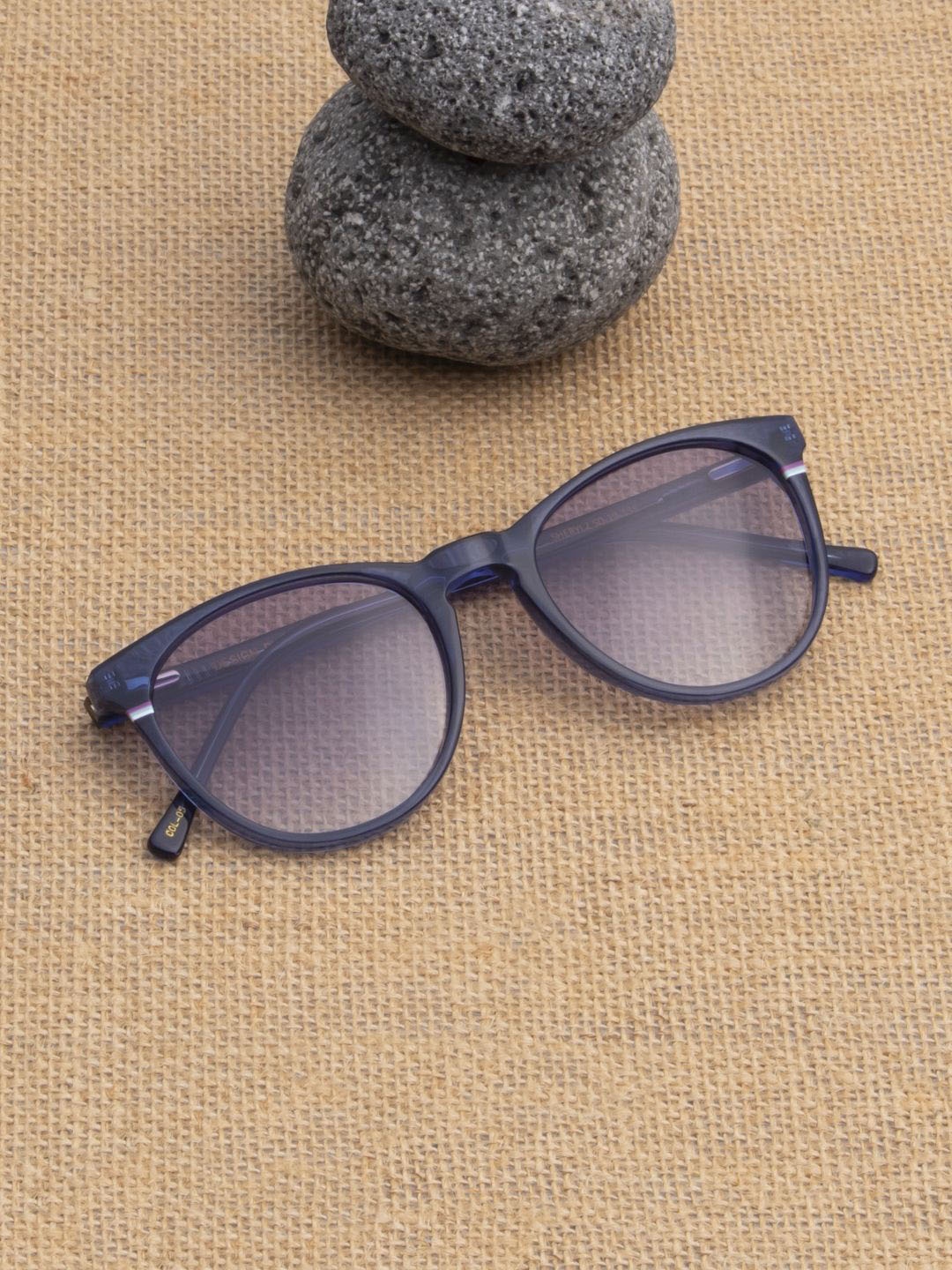 

Ted Smith Unisex Grey Round Premium Acetate Sunglasses with Polarised Lens