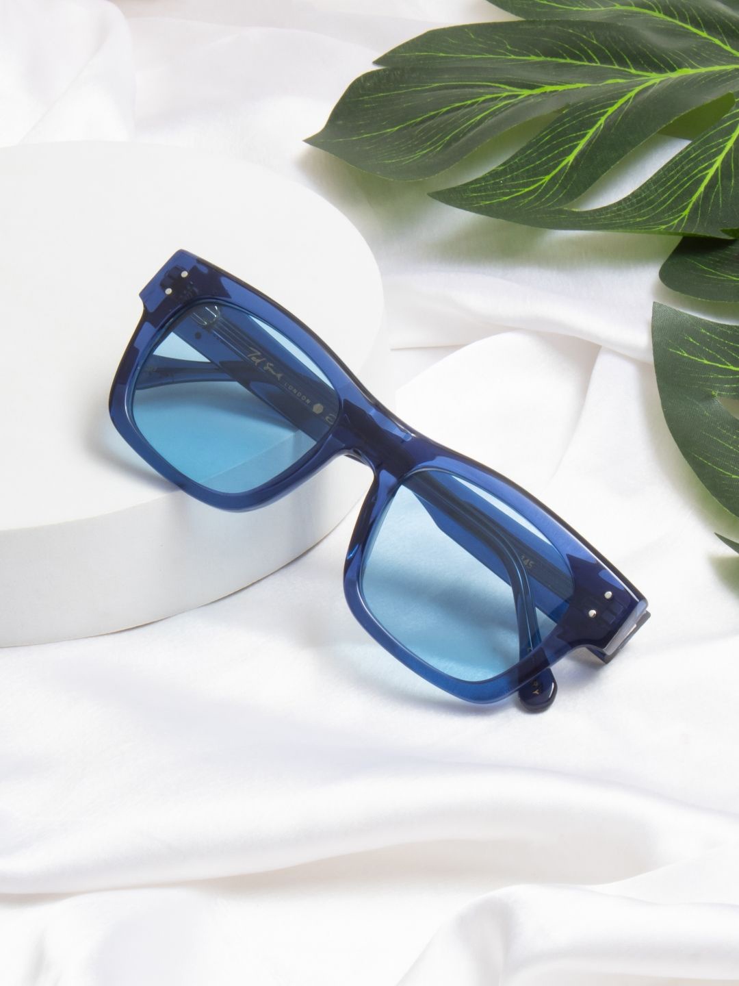 

Ted Smith Unisex Blue Square Premium Acetate Sunglasses with Polarised Lens