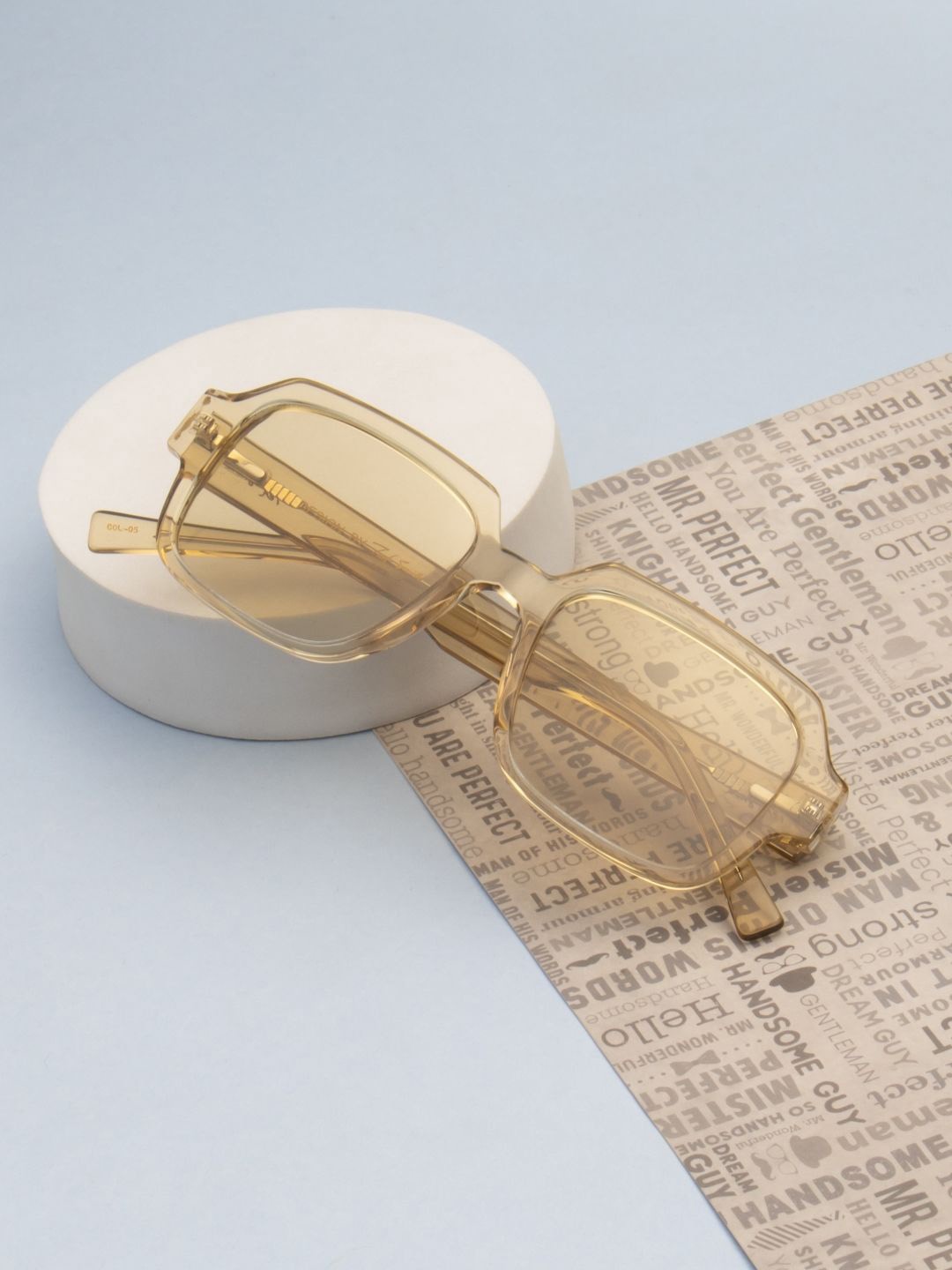 

Ted Smith Unisex Brown Square Iconic Acetate Sunglasses with Polarised Lens