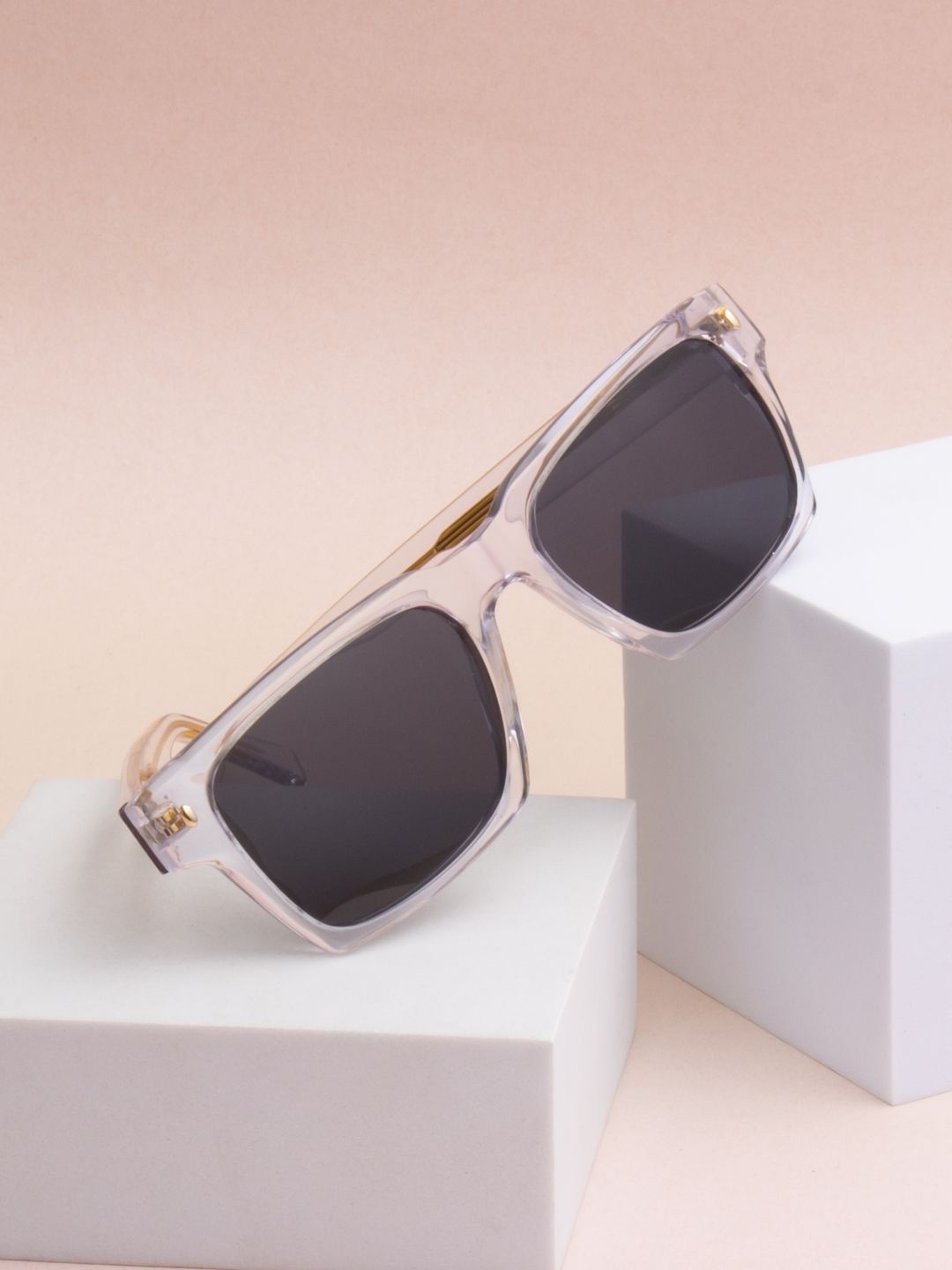 

Ted Smith Unisex Black Square Iconic Acetate Sunglasses with Polarised Lens