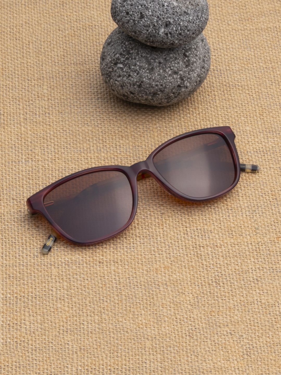 

Ted Smith Unisex Brown Square Iconic Acetate Sunglasses with Polarised Lens