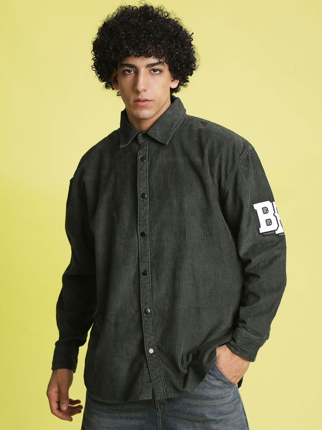 

Bene Kleed Men Solid Corduroy Jacket, Olive