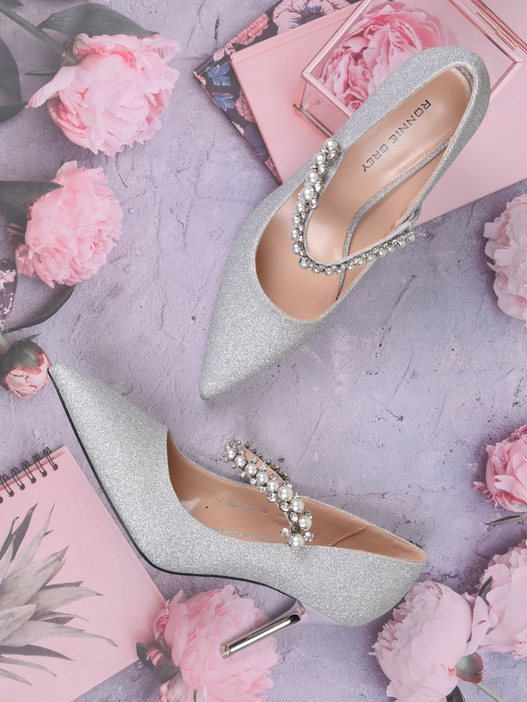 

Ronnie Women Embellished Slim Heel Pumps, Silver