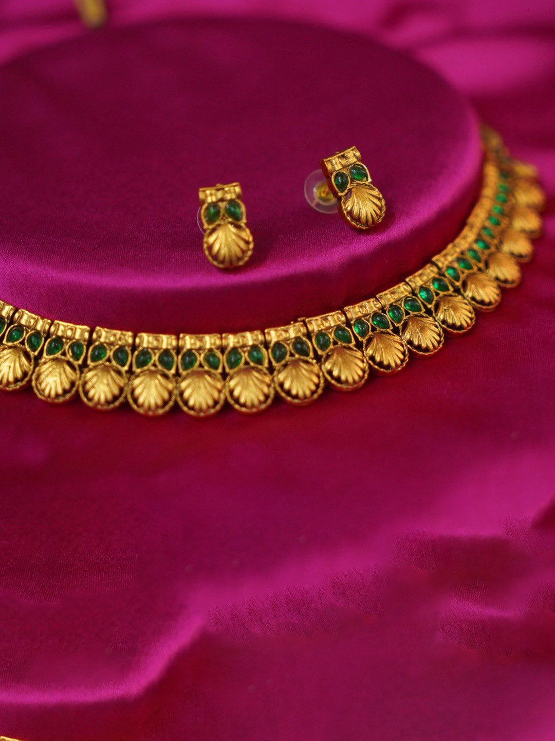 

Myna Gold Plated Stone Studded Temple Jewellery Set