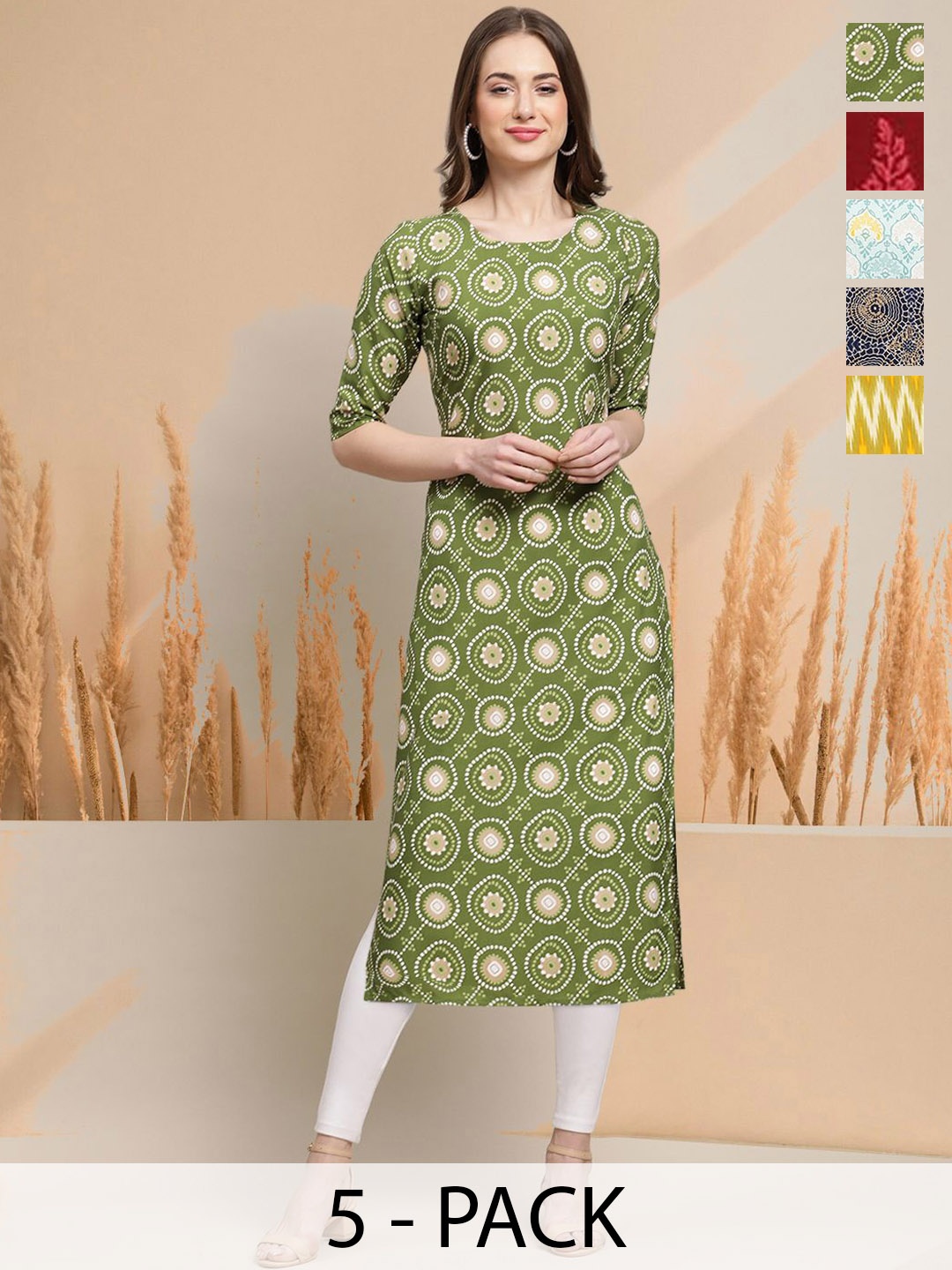 7Threads Women Ethnic Motifs Printed Thread Work Floral Crepe Kurta, Multi