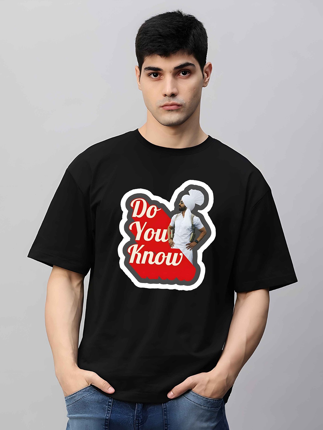 

KAIDO Men Drop-Shoulder Sleeves T-shirt, Black
