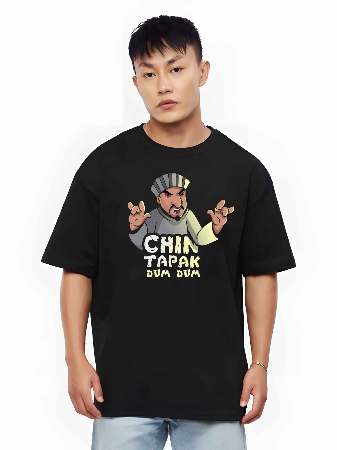 

KAIDO Men Graphic Printed Pure Cotton T-shirt, Black