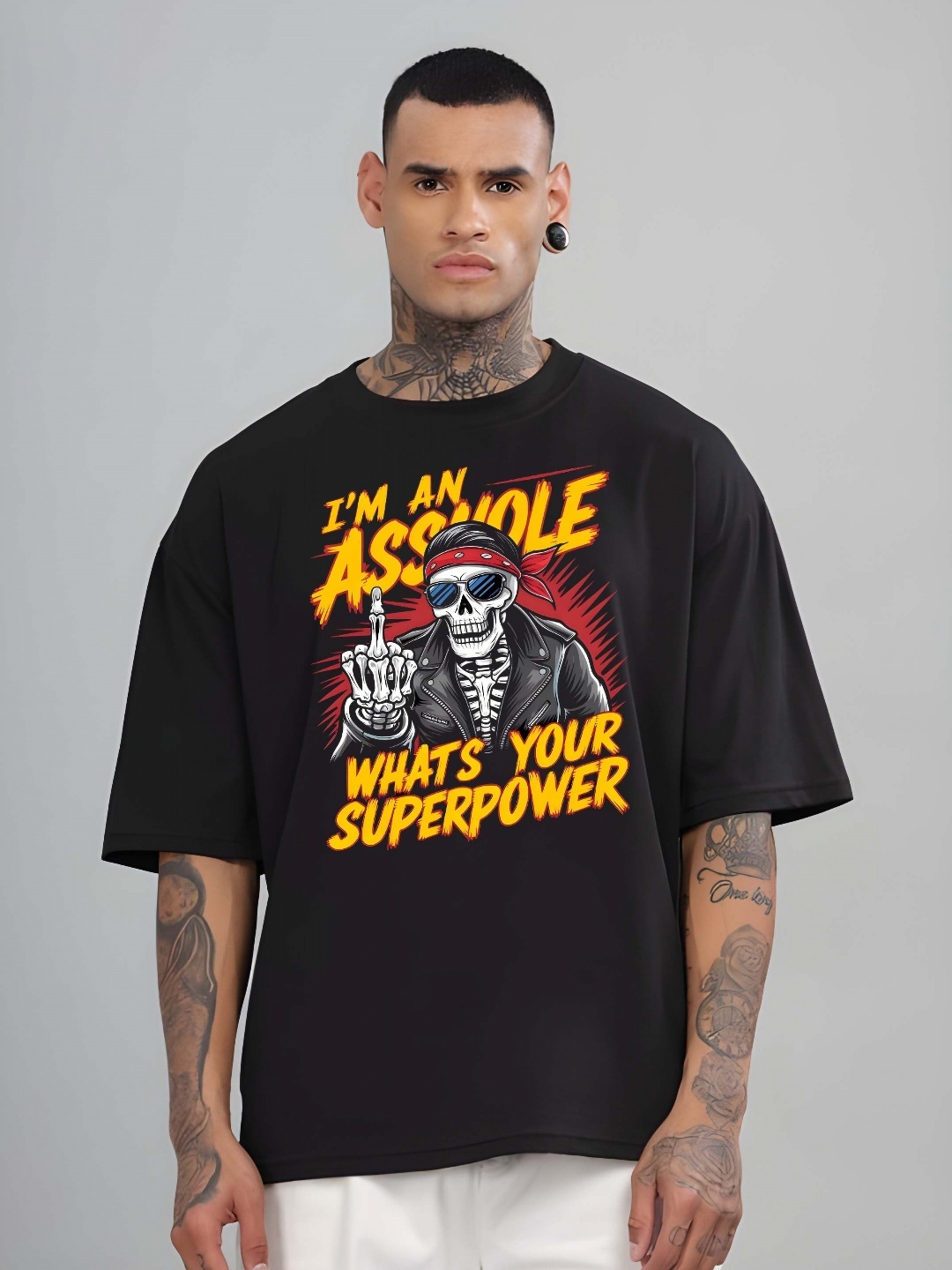 

KAIDO Men Drop-Shoulder Sleeves T-shirt, Black