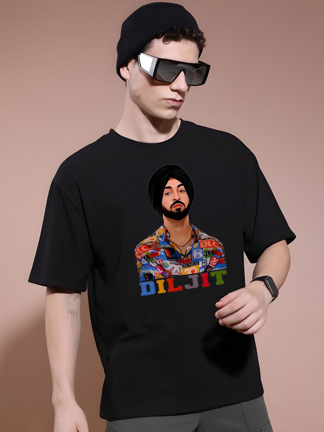 

KAIDO Men Drop-Shoulder Sleeves T-shirt, Black