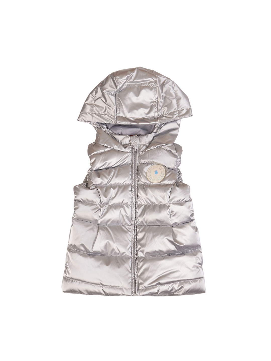 

U.S. Polo Assn. Kids Girls Hooded Solid Casual Gilet Jacket, Grey