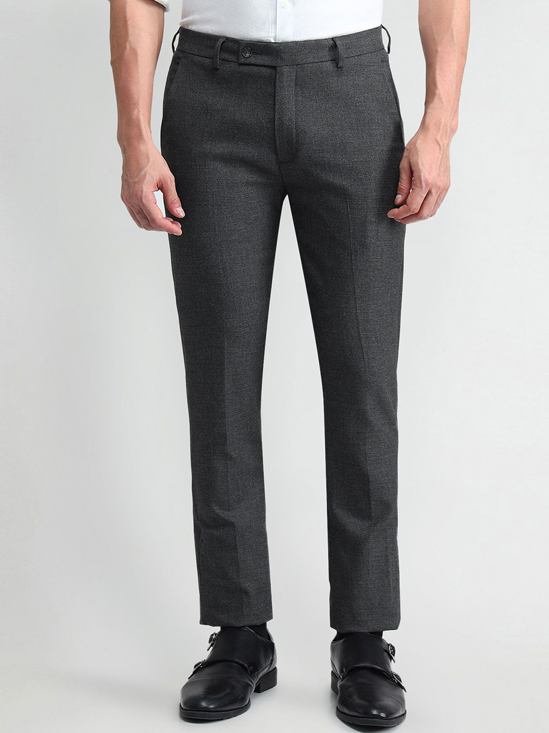 

Arrow Men Classic Slim Fit Formal Trousers, Grey