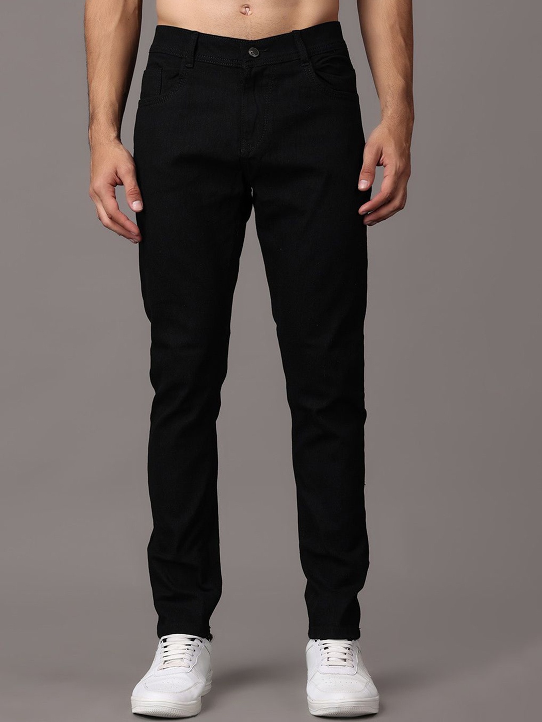 

CLUBROCKS Men Regular Fit Mid-Rise Stretchable Jeans, Black