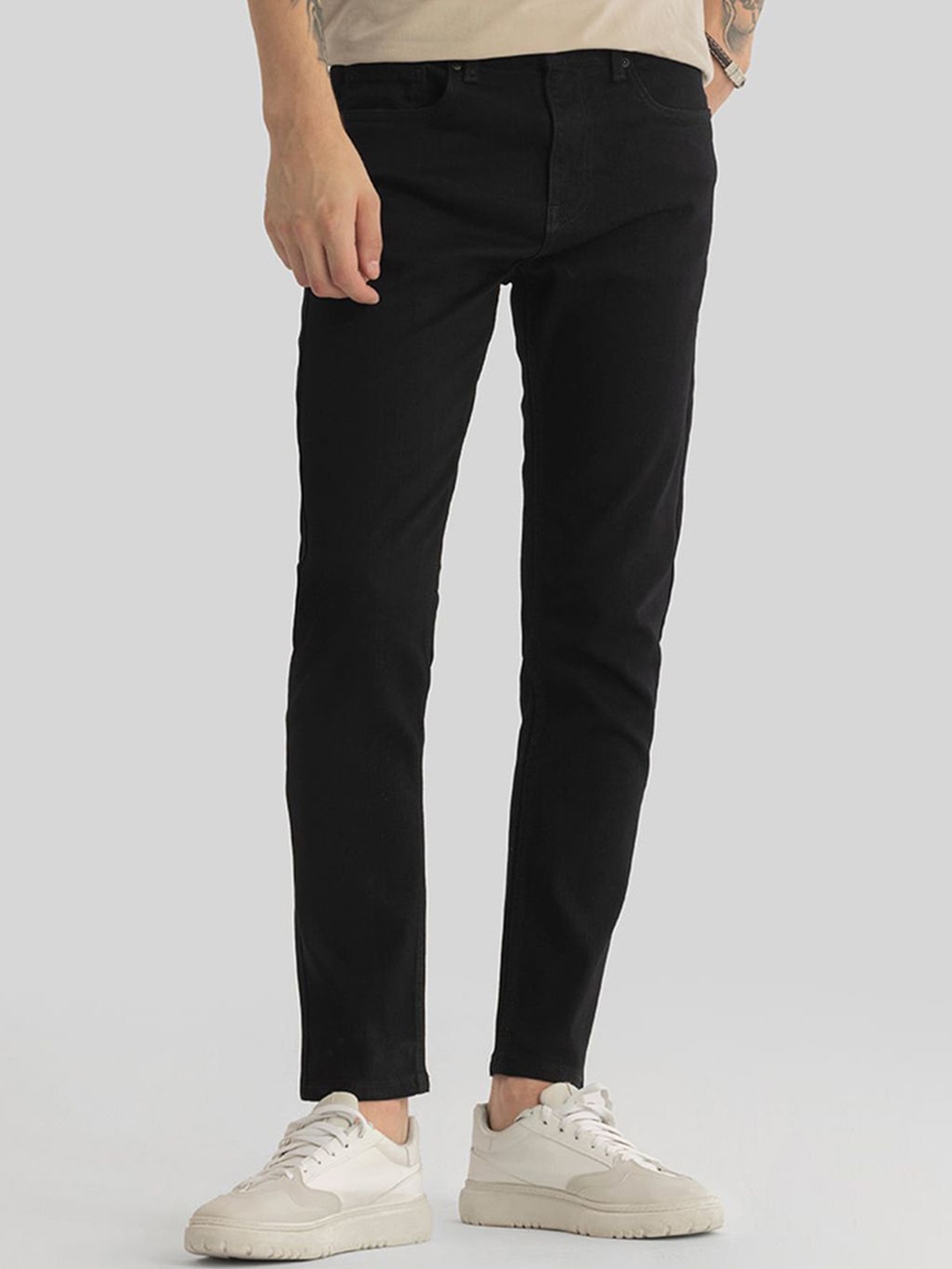

CLUBROCKS Men Straight Fit Stretchable Jeans, Black