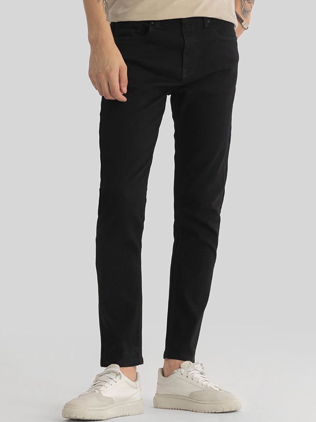 

CLUBROCKS Men Stretchable Mid-Rise Jeans, Black