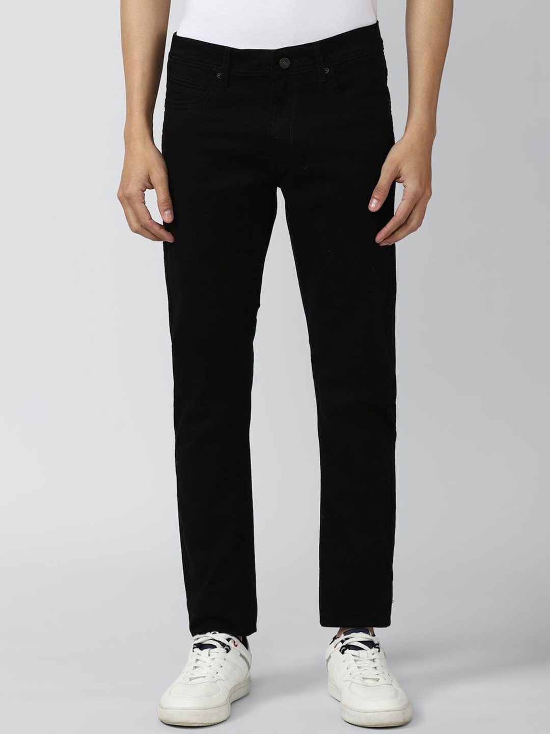 

CLUBROCKS Men Straight Fit Mid Rise Stretchable Jeans, Black