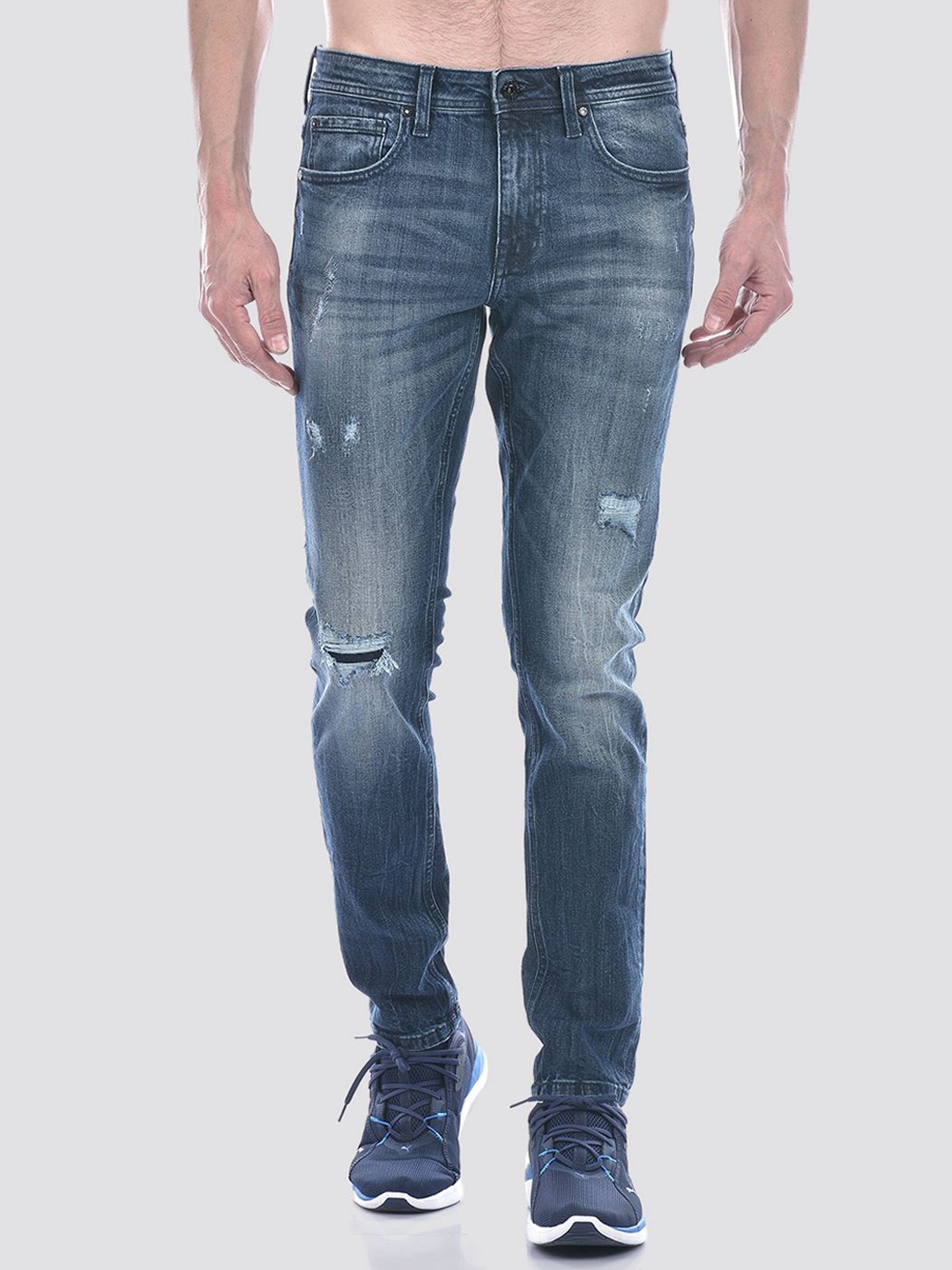 

Jack & Jones Men Slim Fit Low-Rise Light Fade Stretchable Jeans, Blue