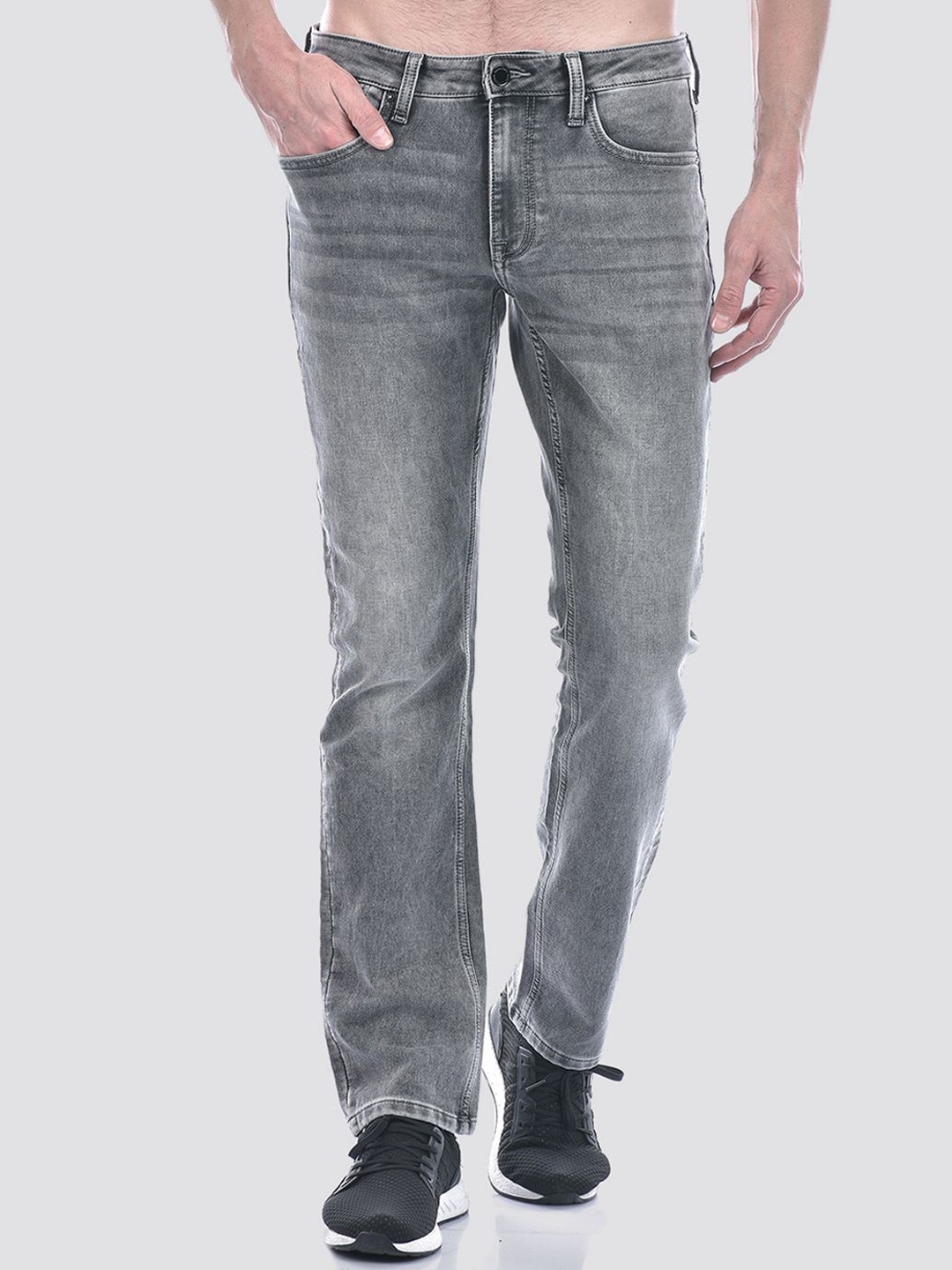 

Jack & Jones Men Clark Regular Fit Mid-Rise Stretchable Jeans, Grey