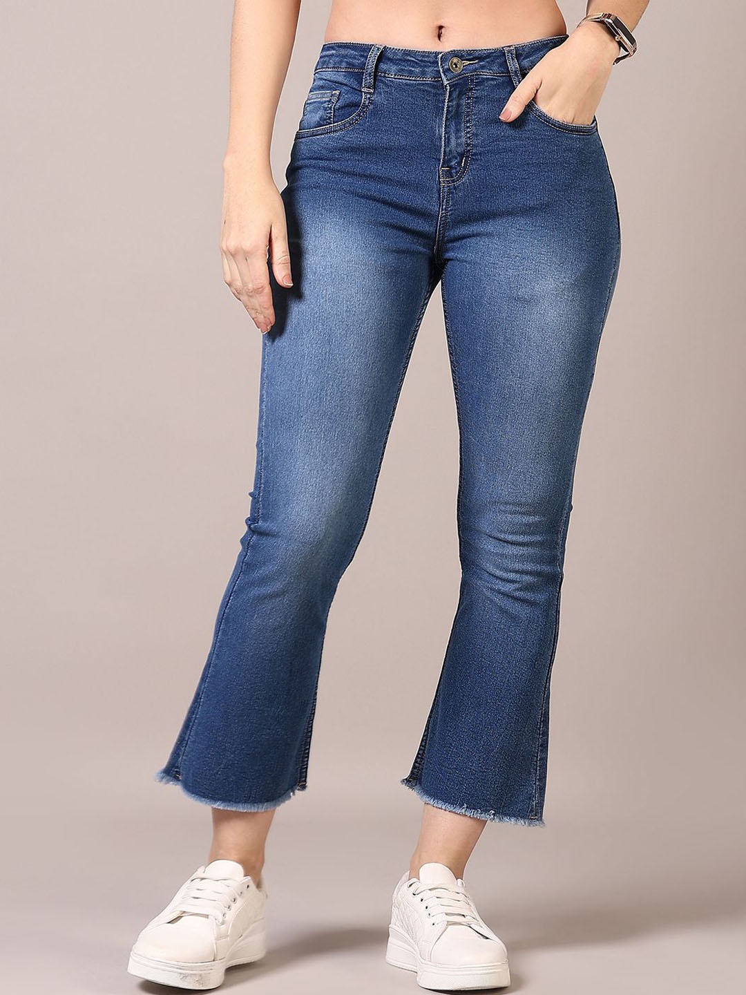 

V-Mart Women Light Fade Stretchable Jeans, Navy blue