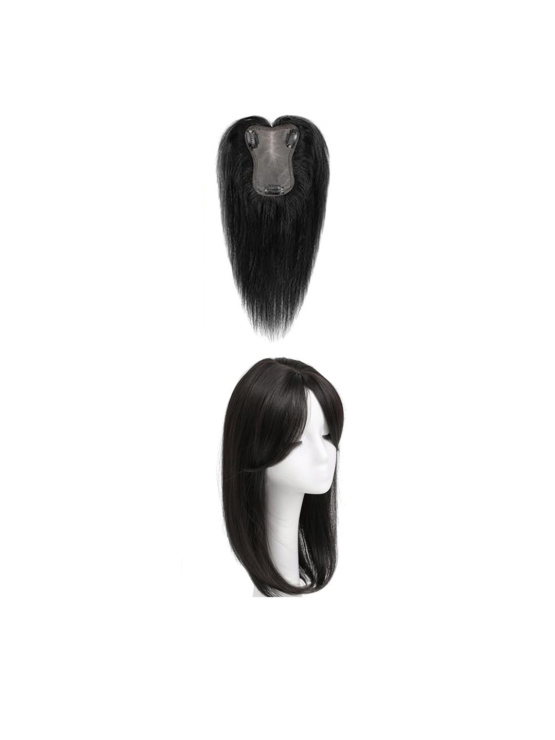 

D-DIVINE Clip-In Wavy Scalp Topper Hair Extension- Black- 16 Inch