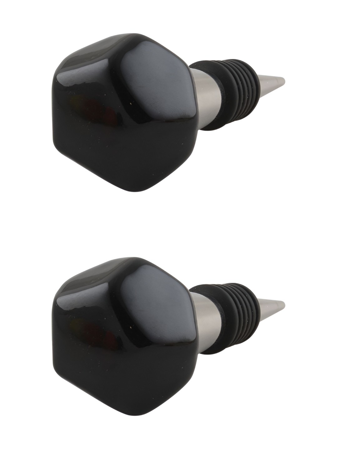 

Indianshelf Black 2 Pieces Ceramic Wine Bottle Stopper