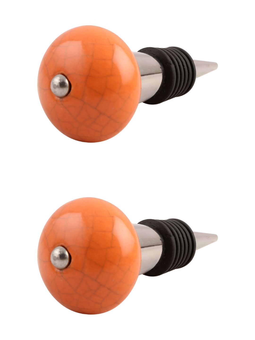 

Indianshelf Orange & Grey 2 Pieces Wine Bottle Stopper