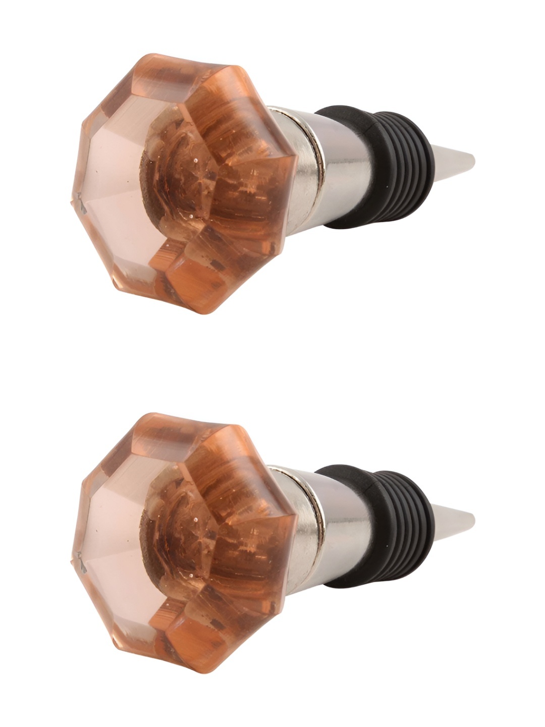 

Indianshelf Brown and Black 2 Pieces Diamond Glass Wine Bottle Stoppers