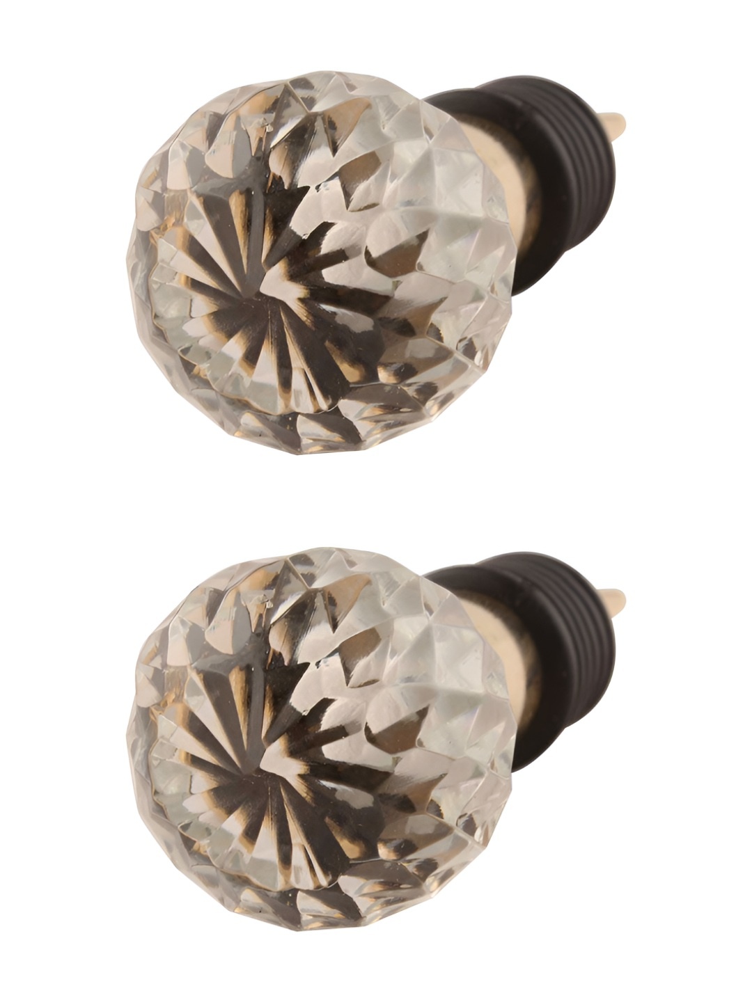 

Indianshelf Transparent & Black 2 Pieces Glass Wine Bottle Stoppers