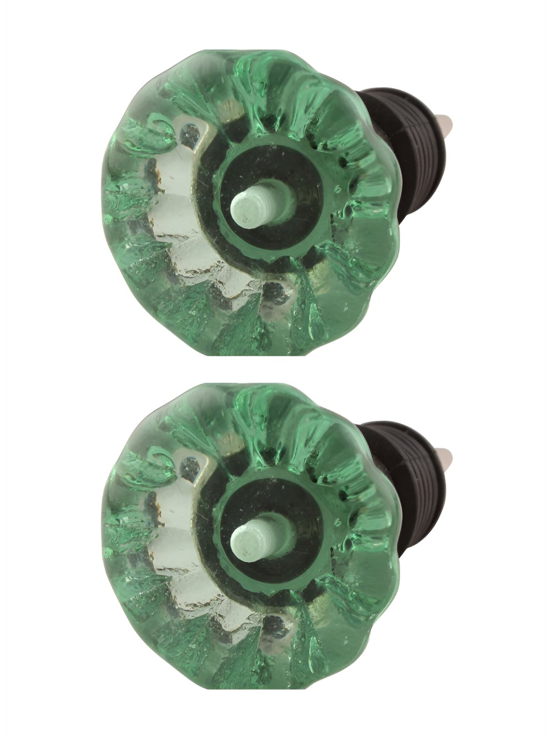 

Indianshelf Green and Black 2 Pieces Fine Cut Glass Wine Bottle Stoppers