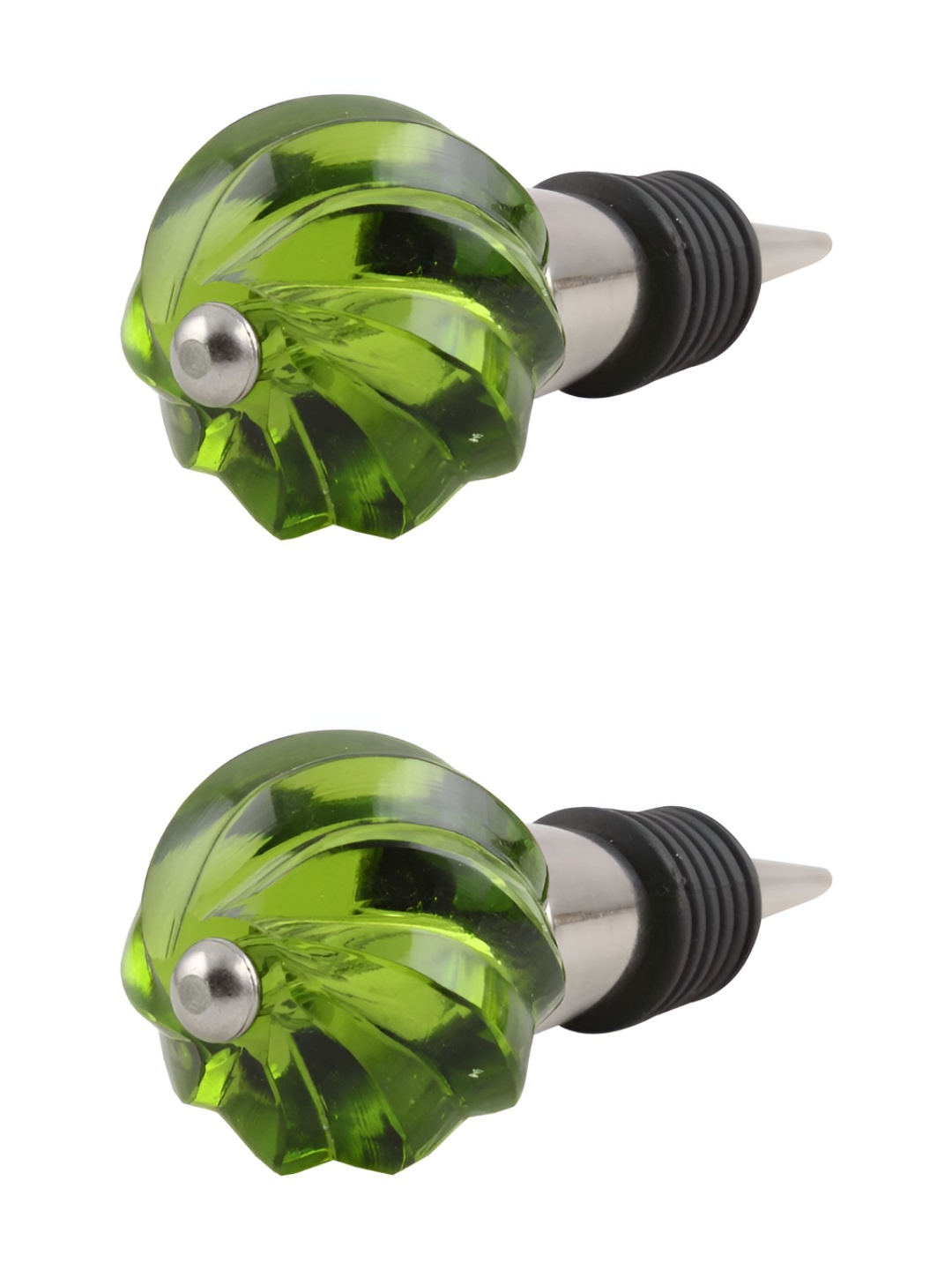 

Indianshelf Olive & Black 2 Pieces Glass Wine Bottle Stopper