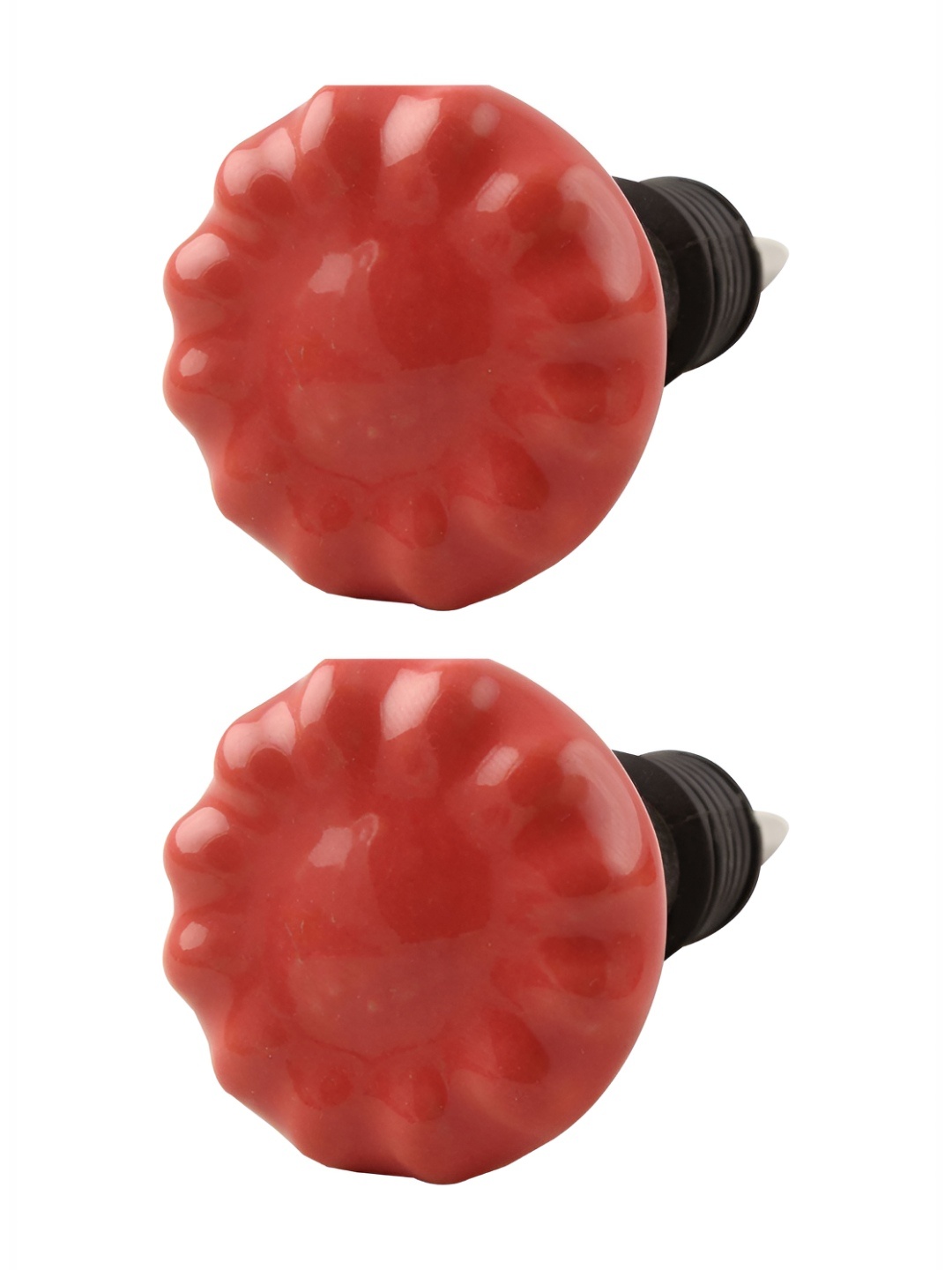 

Indianshelf Red & Black 2 Pieces Flower Ceramic Wine Bottle Stoppers