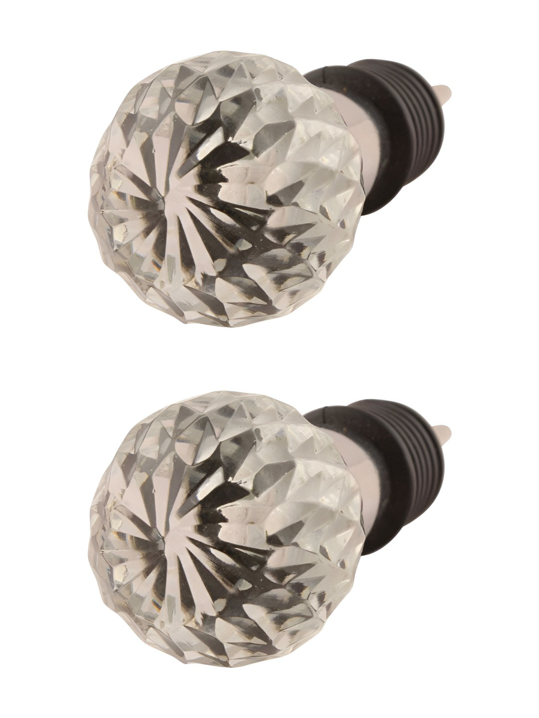 

Indianshelf Transparent & Black 2 Pieces Glossy Diamond Glass Wine Bottle Stoppers