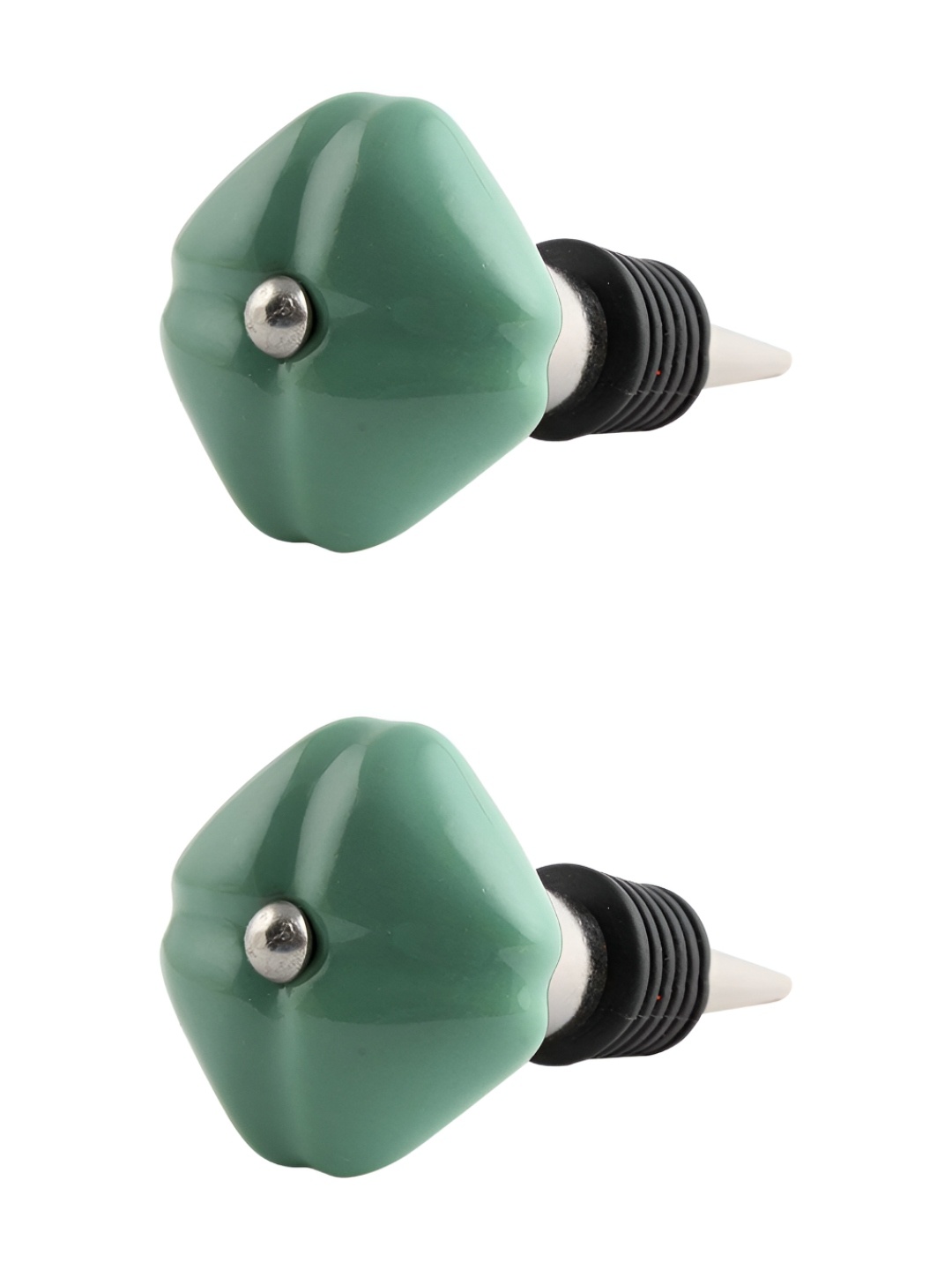 

Indianshelf Green & Black 2 Pieces Square Shaped Ceramic Wine Bottle Stoppers