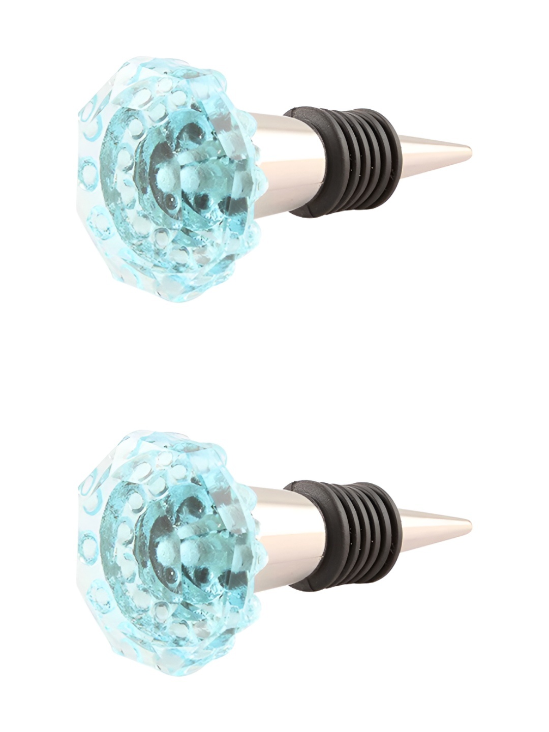 

Indianshelf Blue and Black 2 Pieces Octagon Glass Bottle Wine Stoppers