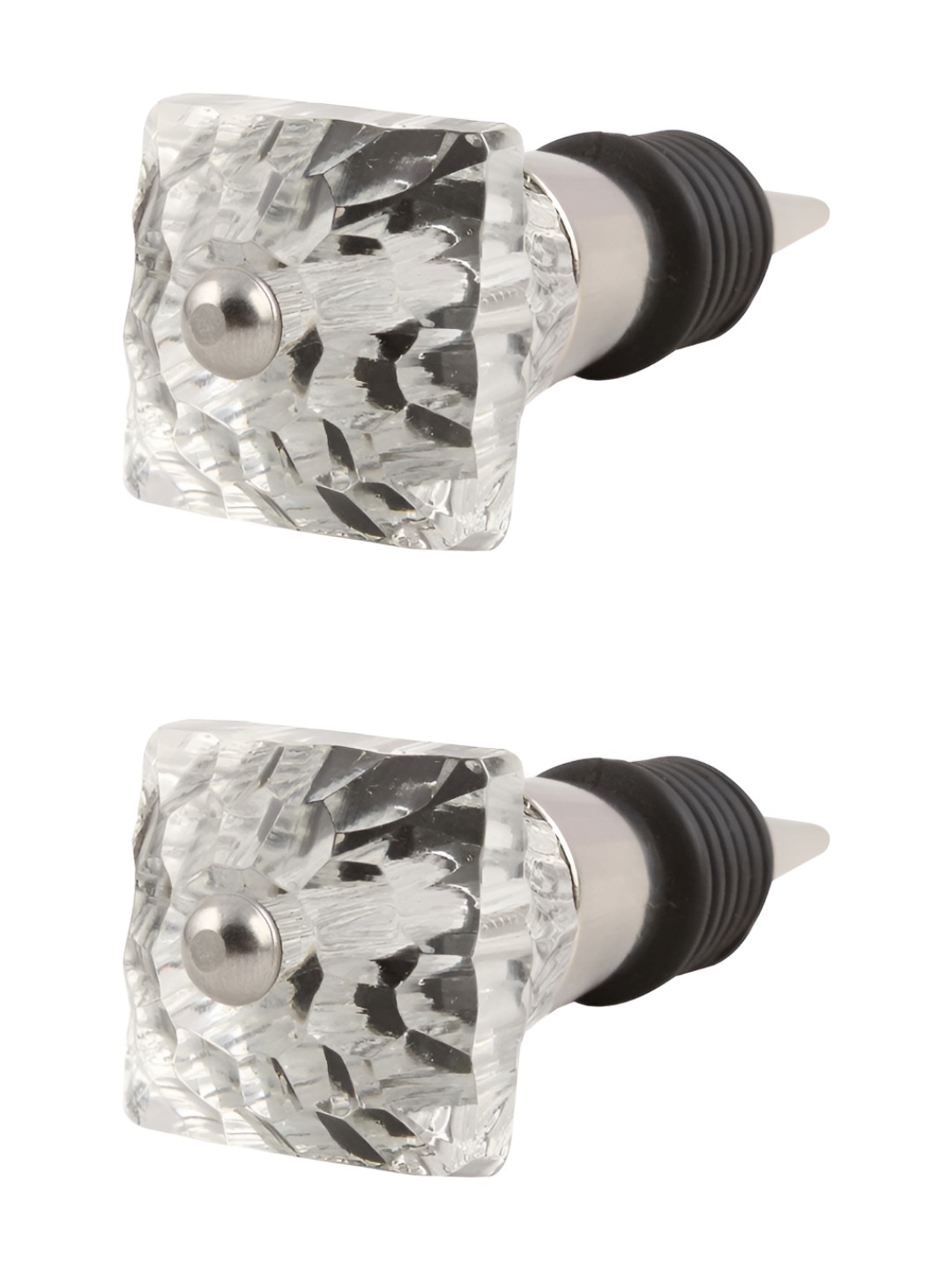 

Indianshelf Transparent 2 Pieces Glass Wine Bottle Stopper