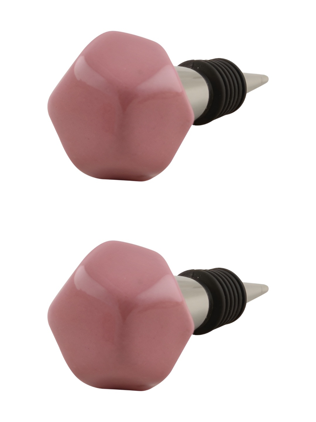 

Indianshelf Pink & Black 2 Pieces Ceramic Wine Bottle Stoppers