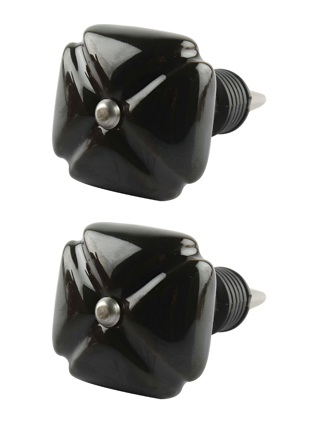 

Indianshelf Black and Steel 2 Pieces Ceramic Wine Bottle Stoppers