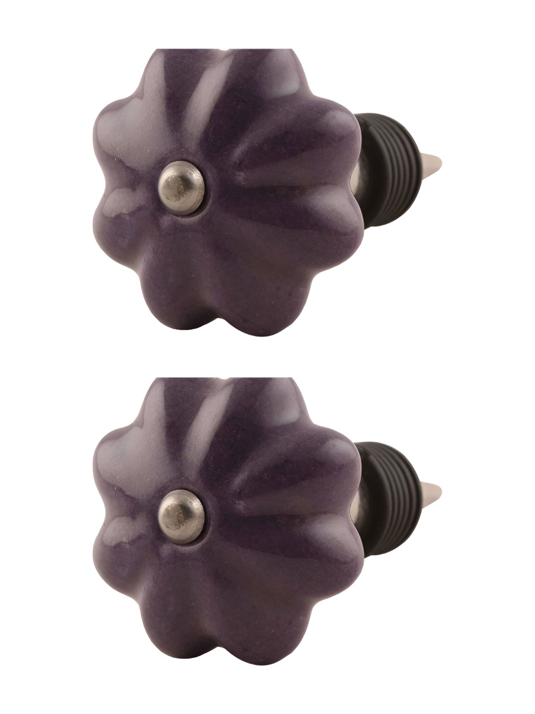 

Indianshelf Purple & Black 2 Pieces Melon Textured Ceramic Wine Bottle Stoppers