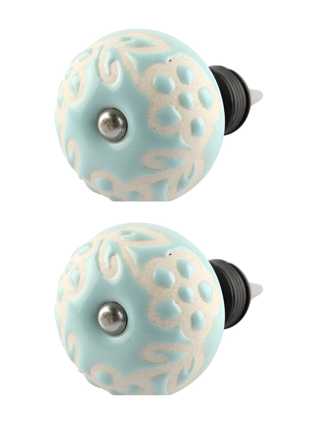 

Indianshelf Green & Black 2 Pieces Floral Printed Ceramic Wine Bottle Stoppers