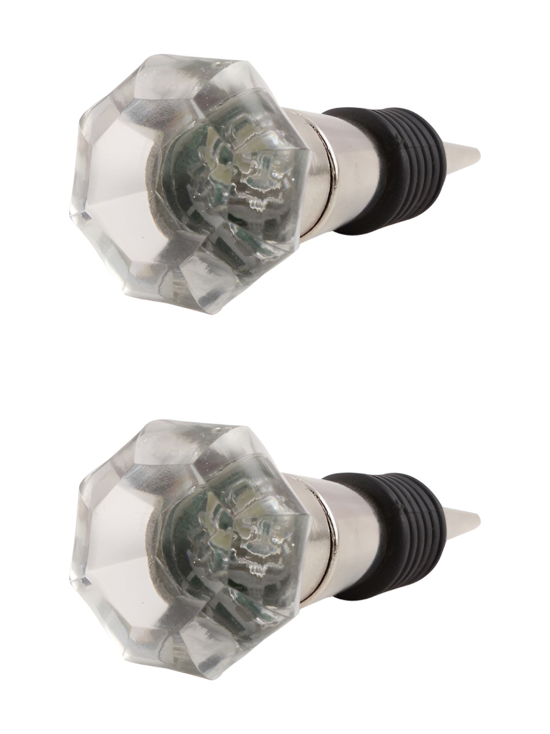 

Indianshelf Transparent & Black 2 Pieces Textured Glass Wine Bottle Stoppers