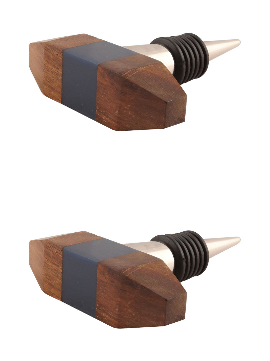 

Indianshelf Brown & Black 2 Pieces Printed Wood Wine Bottle Stoppers