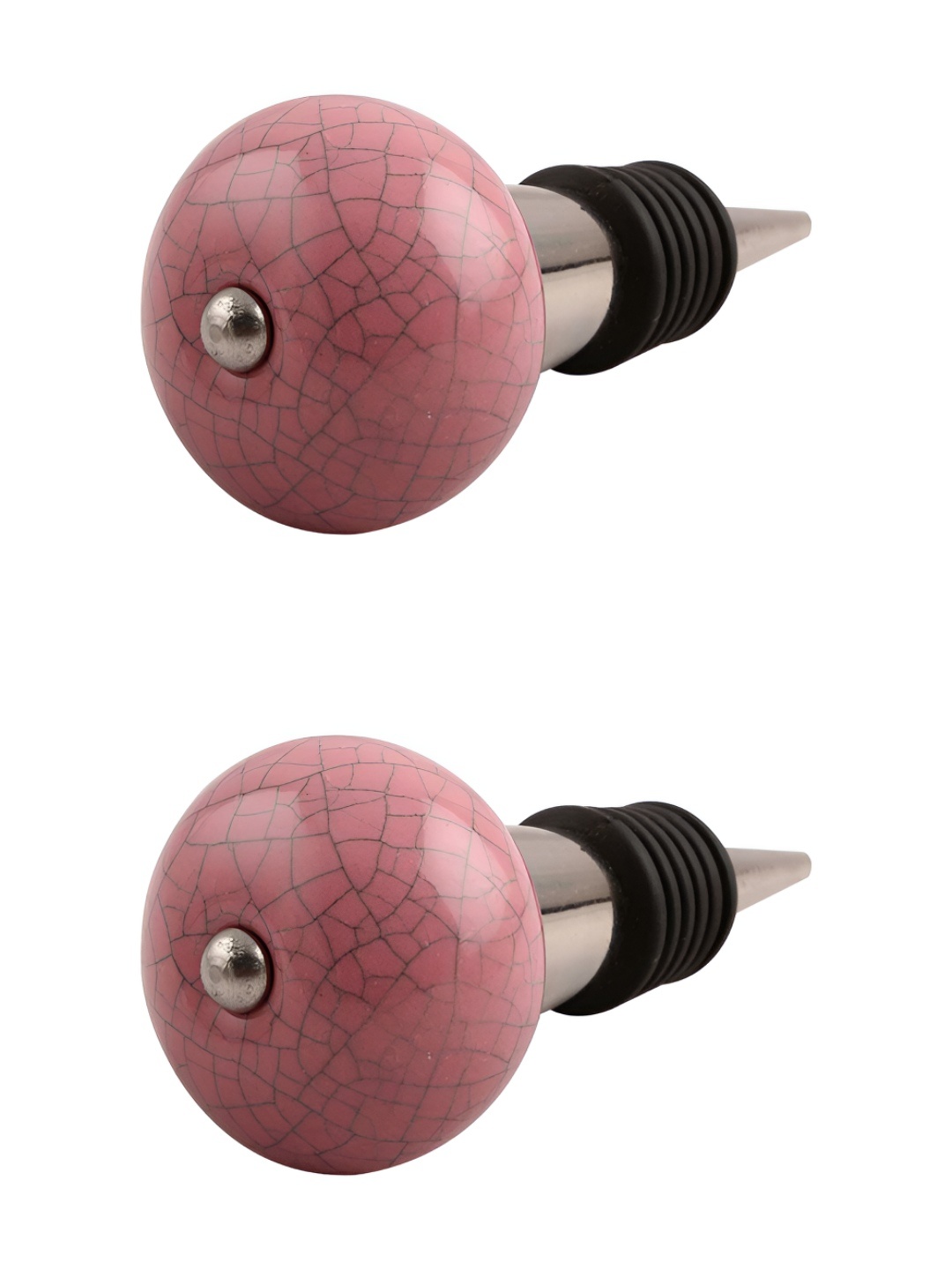 

Indianshelf Pink & Black 2 Pieces Wine Bottle Stopper