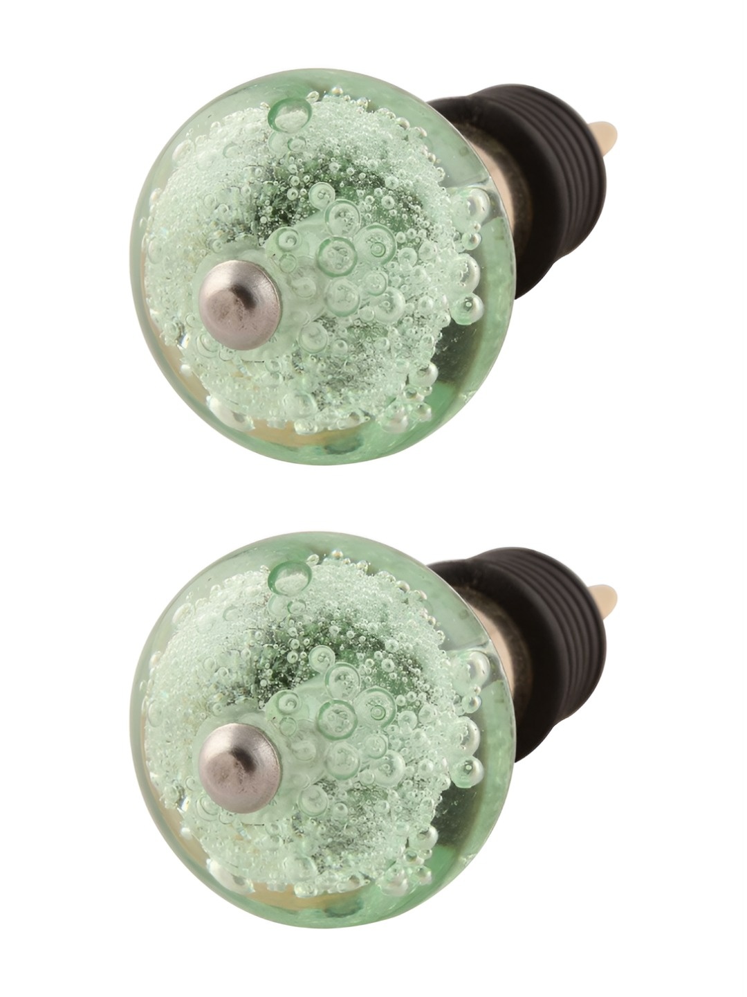 

Indianshelf Green & Black 2 Pieces Printed Glass Wine Bottle Stoppers