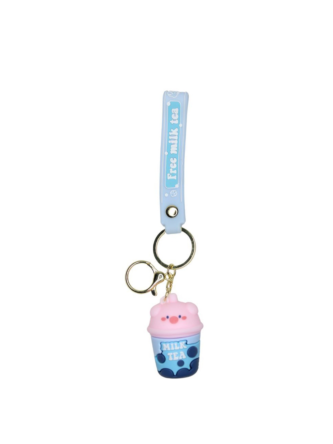 

Wonderland Kids Textured Pig Milk Tea Key Chain, Blue
