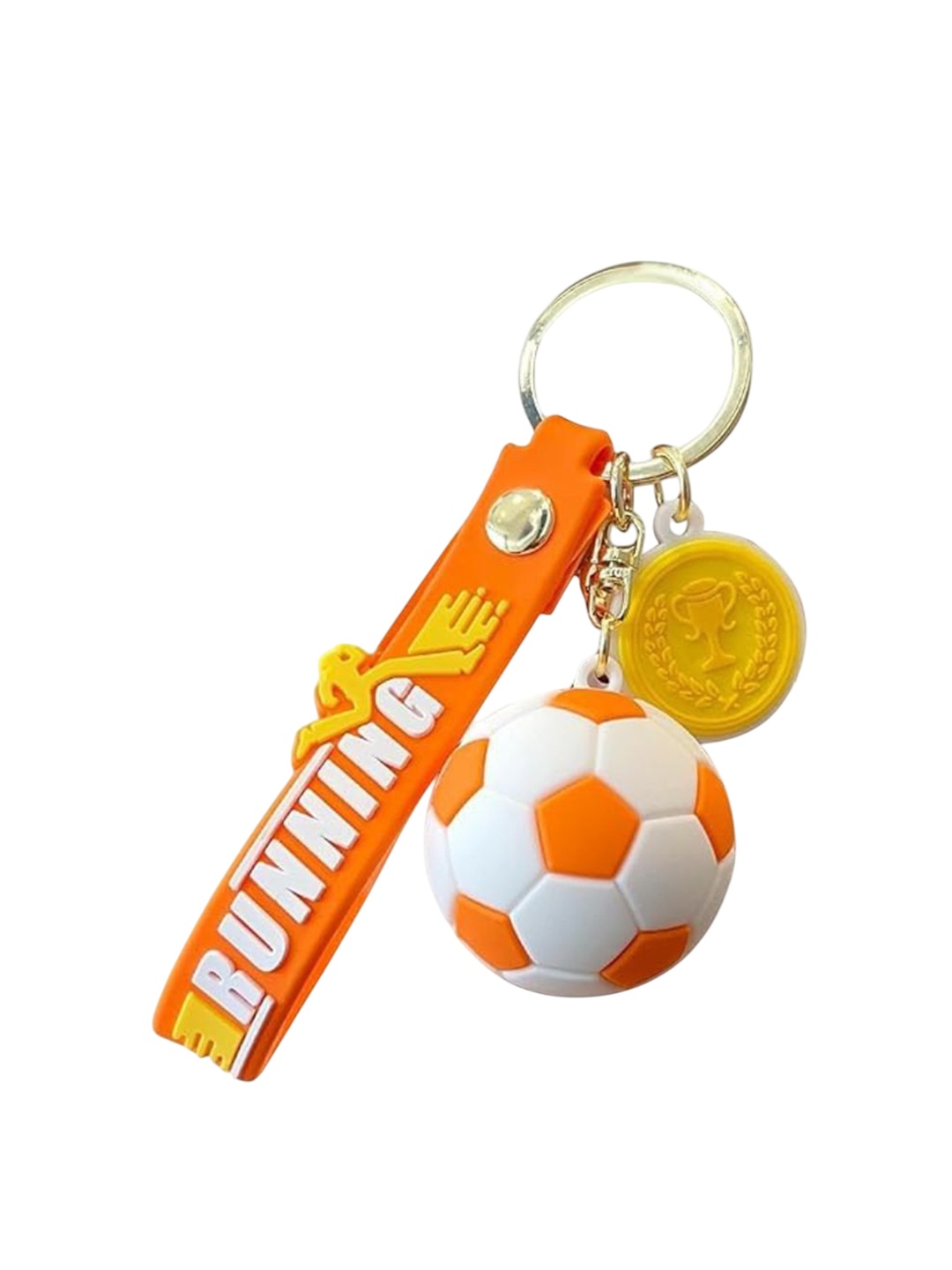 

Wonderland Kids Three-Color Football Rubber Key Chain, Orange