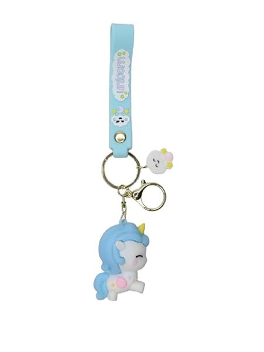 

Wonderland Kids Colorful Unicorn Rubber Key Chain, Blue