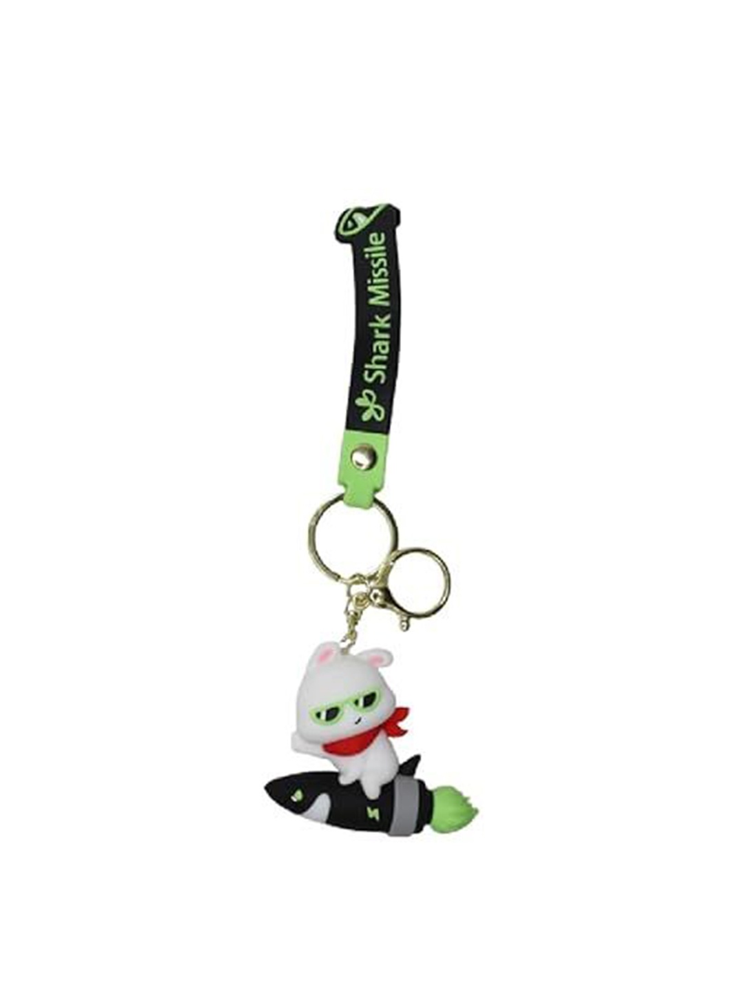 

Wonderland Kids Lightweight Shark Missile Soaring Rabbit Rubber Key Chain, Green