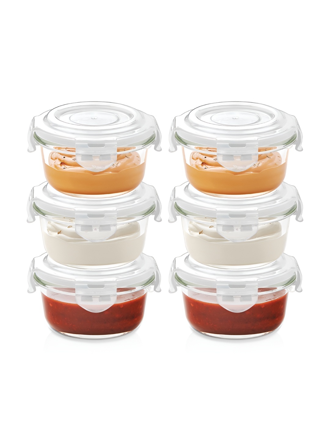 

BOROSIL Klip N Store Transparent 6 Pieces Borosilicate Glass Fridge Containers 240 ml Each